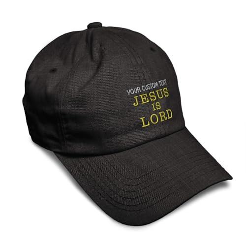 Speedy Pros Soft Baseball Hat Embroidered Dad Hat Jesus is Lord God Christ Christian Religious Cotton - color: Dark Denim Personalized Text Here