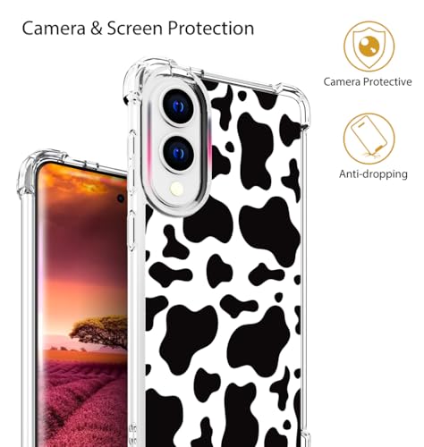 for Samsung Galaxy S25 Edge Case - Black Cow Print - color: Black Cow Print, size: Galaxy S25 Edge