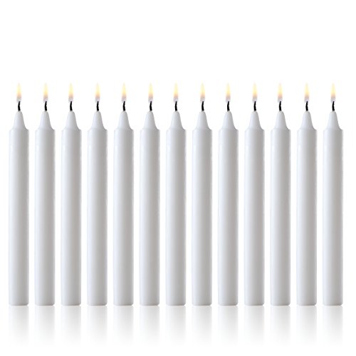 PARNOO 8" White Unscented Tapered Candles, 40 Pcs 7-Hour Long Burn Time, Dripless & No Soot - Hand-Dipped Tall Candles for Weddings, Dinners, Parties, & Special Occasions - size: 7 Hours Pack of 40