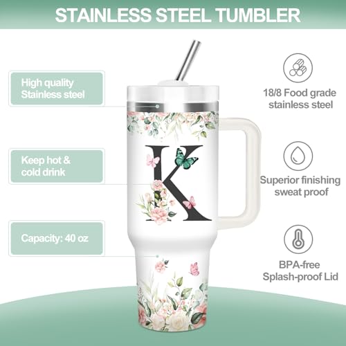 Christian Gifts for Women, Christian Tumbler 40Oz - style: Initial K cup