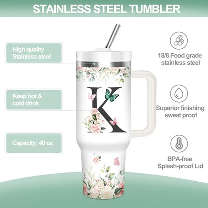 Christian Gifts for Women, Christian Tumbler 40Oz - style: Initial K cup