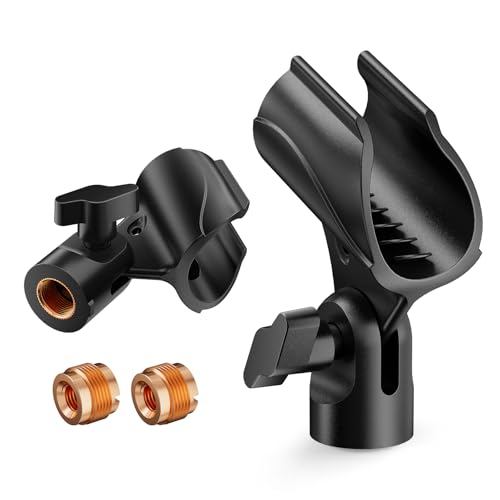 2 Pack Universal Microphone Clips, 5/8" to 3/8" Adapter - size: 2 Pack