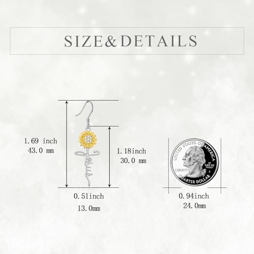 POPLYKE Faith Cross Flower Stud Earrings for Women Sterling Silver Dangle Earring Jewelry Gifts for Women Mom Wife - style: Jesus