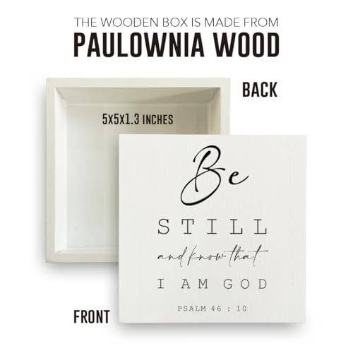 Be Still And Know That I Am God, Christian Home Decor,Christian Decor,Inspirational Bible Verse Wooden Box Sign for Home Office Desk Tabletop Shelf - color: Be Still And Know That I Am God