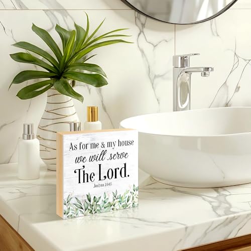 As for Me And My House We Will Serve The Lord Box Sign 5.9 * 5.9 - color: white020