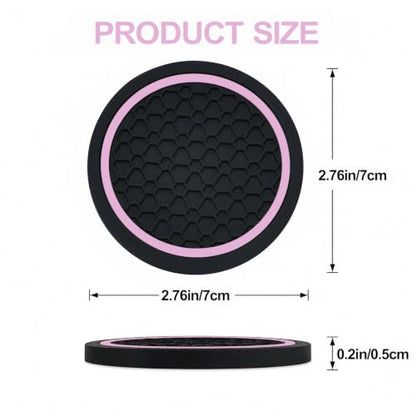4PCS Car Cup Holder Coasters - 2.75 Inch Non-Slip Insert Water Bottle Holder Pads, Dustproof Automotive Interior Accessories Mat, Universal for Vehicles, Trucks, RVs (Pink Colour) - color: Pink Colour