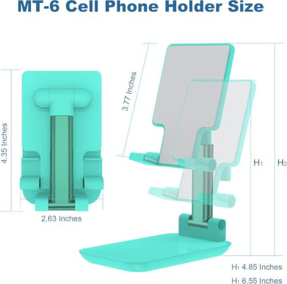 Folding Cell Phone Stand - Multi-Angle Universal Holder, Compatible with Most Phones & Tablets (Green) - color: Green