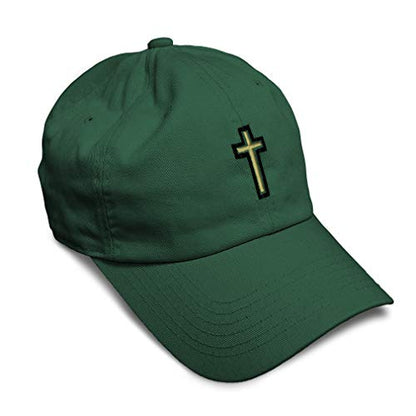 Soft Baseball Hat Embroidered Dad Hat Chaplain Cross Jesus God Christian Faith Men & Ladies Baseball Cap - color: Forest Green Design Only