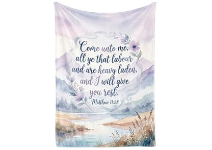 Huglanket Christian Gifts Blanket for Women, 300gsm Flannel Religious Prayer Comfort Blanket, Inspirational Faith Gifts for Mom Grandma Wife 50" x 65"