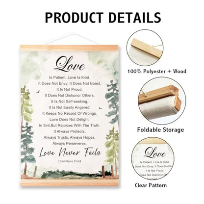 Ybqhd Love Never Fails Poster Hanger, Christian Bible Verse Wall Art - color: B-1 Corinthians 13:4-8