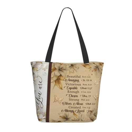 Tote Bag for Women，Everyday Carry Large Capacity Reusable Shopping Bag With Zipper For Groceries Work & Travel - color: Strand Sonnenblumenkreuz