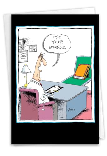 NobleWorks - Funny Get Well Greeting Card with 5 x 7 Inch Envelope (1 Card) Your Appendix 4257 - style: Your Appendix