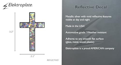 Elektroplate Christian Cross Premium Reflective Car Decal 3.25" - color: Cross Reflective