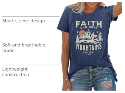 BLACKOO Women Graphic T-Shirts Cute Tees Summer Causal Tops - color: Heather Navy, size: Small
