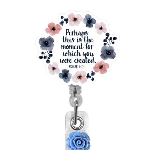 Bible Quote Christian Quote Inspirational Verse Humorous Badge Reel Retractable for ID or Key Card Badge Holder Gift Nurse (Badge Holder - Slide On Clip) - style: Badge Holder - Slide On Clip