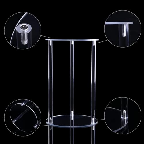 6 Pieces Tall Acrylic Vase Wedding Centerpieces Clear Flower Stand Column Geometric Floral Vase Elegant Display Holder for Birthday Party Wedding Table Decorations (6, 31.5 Inch) - size: 31.5 Inch