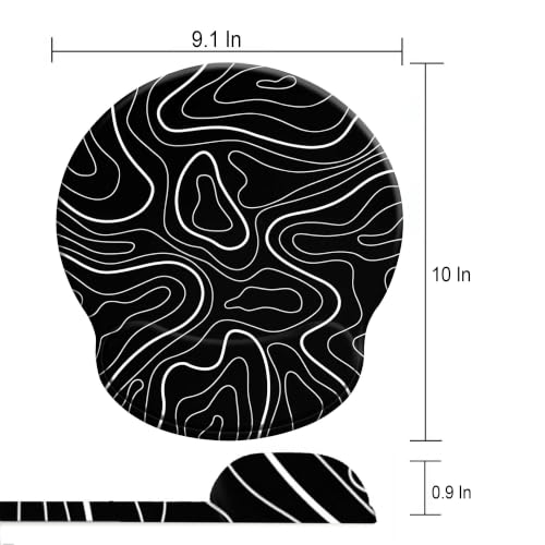 Mouse Pads for Desk, Ergonomic Mouse Pad with Wrist Rest Gaming Mousepad - color: Round-D1