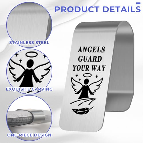 Visor Clips for Cars, Religious Psalm 91:11 Prayer Guardian Angel Car Visor Clip Accessories Funny Safety Gift for Family Friend New Driver (Angels Guard) - style: Angels Guard