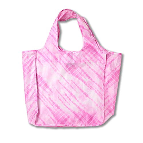 Pure Sage Reusable Grocery Bag - Stylish Shopping Bags for Groceries - Foldable Tote Bag - color: Pink Cosmo