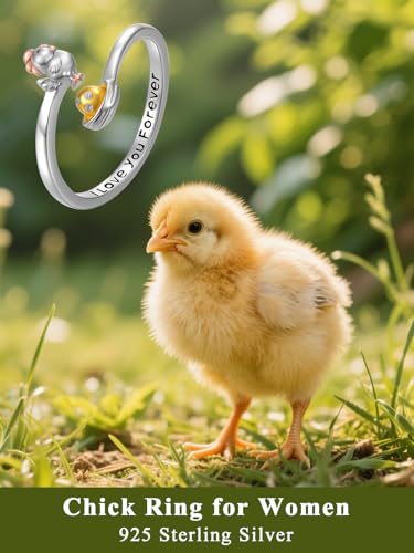 Dorunmo Adjustable Open Rings 925 Sterling Silver Cute Animal Rings for Women Vintage Jewelry Gifts - style: Chicken