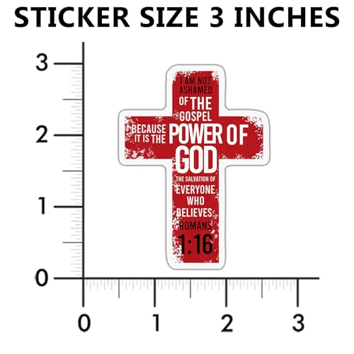 (6 PCS) Romans 1 16 I Am Not Ashamed of The Gospel Christian, Bible Verse Sticker Waterproof Vinyl Decal Size 3"
