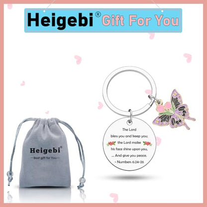 Heigebi Christian Keychain for Women Bible Verse Keychain for Daughter Sister Mom Inspirational Jewelry Christening Keychains - color: Christian Keychain 2