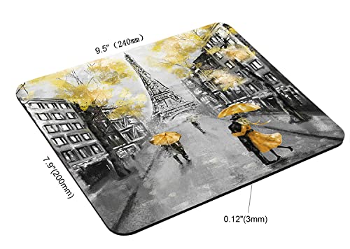 Mouse Pad,Oil Painting Paris European City Landscape France Eiffel Tower Mouse Pad, Mouse Mat Square Mouse Pad Non-Slip Rubber Base MousePads for Office Laptop, 9.5"x7.9"x0.12" Inch - color: TSP155