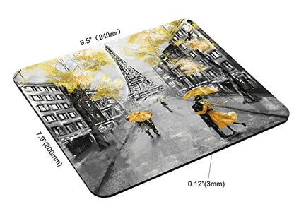 Mouse Pad,Oil Painting Paris European City Landscape France Eiffel Tower Mouse Pad, Mouse Mat Square Mouse Pad Non-Slip Rubber Base MousePads for Office Laptop, 9.5"x7.9"x0.12" Inch - color: TSP155