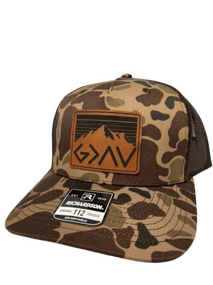 God is Greater Than The Highs and Lows Trucker Hat Women's Hat All Black Sun Hat Men Gifts for Girlfriends Cool Cap - color: Duck Camo