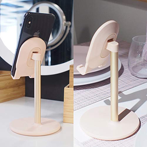 Bright Stone Phone Stand for Desk, Adjustable Cell Phone Holder for Desk, Compatible with 4"-12.9" Phones/Tablet/iPhone/iPad/Switch (Pink) - color: Pink