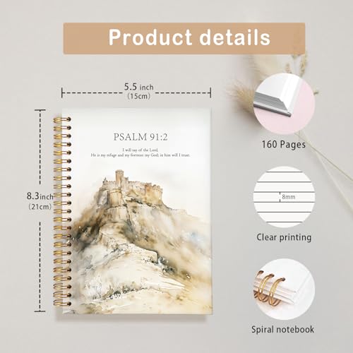 Christian Journal,Christian Journals for Women,Bible Study Notebook - color: Psalm 91:2
