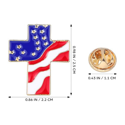 ABOOFAN 20PCS American Flag Lapel Pins, Patriotic Cross Enamel USA Flag Pin with Butterfly Clutch for Men Women, Red White Blue Patriotic Brooch Gift for Veterans Day Memorial Day 4th of July