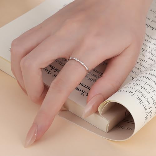 Helonley Birthstone Stack Rings for Women: 925 Sterling Silver Stacked Ring - color: Little Zircon Ring