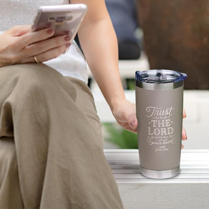 Christian Art Gifts Stainless Steel Trust in the Lord Travel Mug Tumbler, 18 oz. - color: Gray/Trust In The Lord