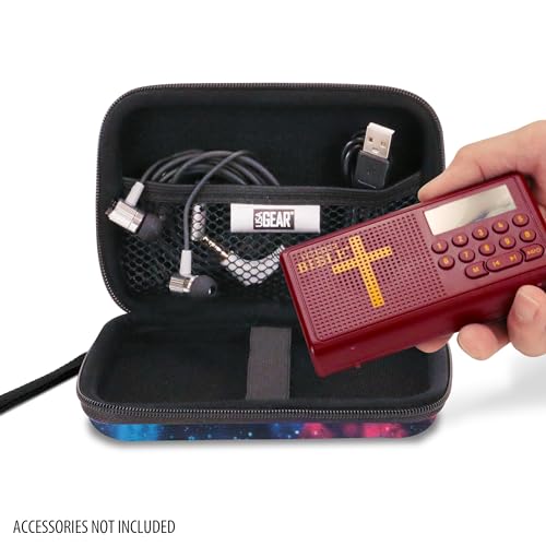 USA Gear Hard Case Compatible with Wonder Bible KJV the Talking Audio Bible Player, Wonder Bible NIV, Cable, Earbuds & More - Scratch Resistant Interior, Wrist Strap (Case Only) - Galaxy - color: Galaxy
