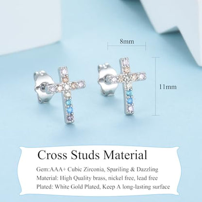CERSLIMO Cross Earrings for Girls Kids, Christian Confirmation Communion Baptism Catholic Religious Christmas Birthday Inspirational Gifts for Women Teens Teenager Granddaughter Goddaughter - style: Goddaughter Gifts