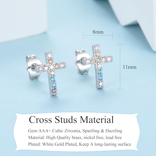 CERSLIMO Cross Earrings for Girls Kids, Christian Confirmation Communion Baptism Catholic Religious Christmas Birthday Inspirational Gifts for Women Teens Teenager Granddaughter Goddaughter - style: Niece Gifts