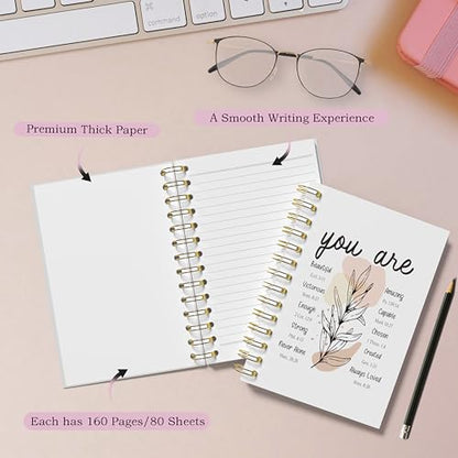 WFSM Inspirational Christian Notebook - Christian Gifts Journal, Daily Prayer Journal, Spiral Bible Notebook, Christian Gifts Journal, Spiritual Journal for Women, 5.5x8.3 Inches - color: You Are