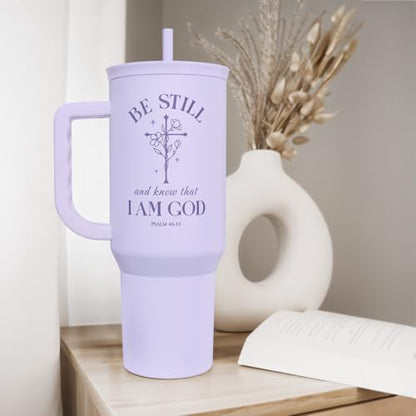 SANDJEST Christian Gift for Women – Insulated Stainless Steel Tumbler with Handle and Straw - Religious Inspirational Gifts for Birthday Christmas, 40oz - color: Christian 2