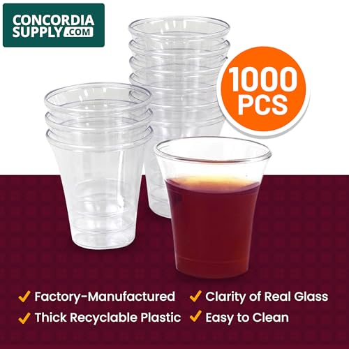 Concordia Supply Communion Cups and Unleavened Communion Bread - 1-3/8" Recyclable Hard Plastic Cups (1000 Count) & 1/2" Altar Bread (1000 Count), Made in USA, Ideal for Church Holy Communion Services
