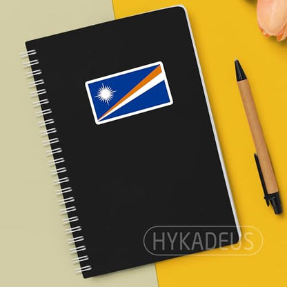 (3Pcs) Marshall Islands Flag Stickers – Marshallese National Flag Vinyl Decals, Waterproof Sticker for Laptop, Water Bottle, Scrapbook, Phone Case, Travel Gear, 3" x 1.6" - color: Marshall Islands