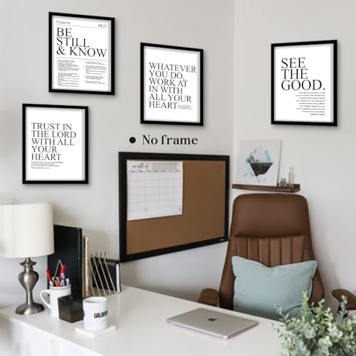 WEFKODO Bible Verse Christian Office Pictures Wall Decor Posters Prints - color: be still