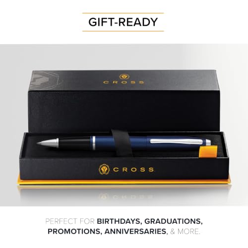 Cross Calais Rollerball Pen, Matte Metallic Midnight Blue, Black Ink - color: Matte Metallic Midnight Blue