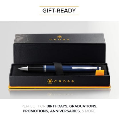 Cross Calais Rollerball Pen, Matte Metallic Midnight Blue, Black Ink - color: Matte Metallic Midnight Blue