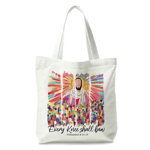 Bible Tote Bags Cute Christian Preppy Canvas Tote Bag Christian Gifts for Women Reusable Shopping Bags(Parent) - color: Christ-2