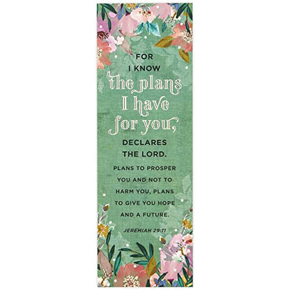 Salt & Light, Jeremiah 29:11 for I Know The Plans Floral Bookmarks, 2 x 6 inches, 25 Bookmarks - style: I Know The Plans