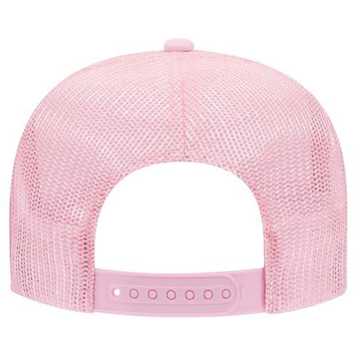 Hold On & Pray Trucker Hat | Christian Jesus God Blessed Faith Cowboy | Premium Snapback Hat for Men & Women - color: Pink