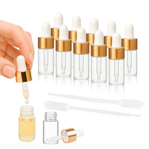 Mini Glass Dropper Bottle for Essential Oil,3ml 10pcs - style: 3ml
