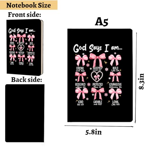 Bow Bible Verse Hard Shell Journal Notebook 200 Sheets (5.8 x 8.3) - color: Multi 1161