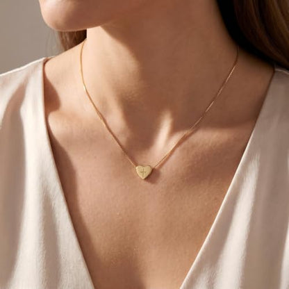 Sterling Silver Heart Cross Necklace for Women,Faith Jewelry Gifts - color: Gold